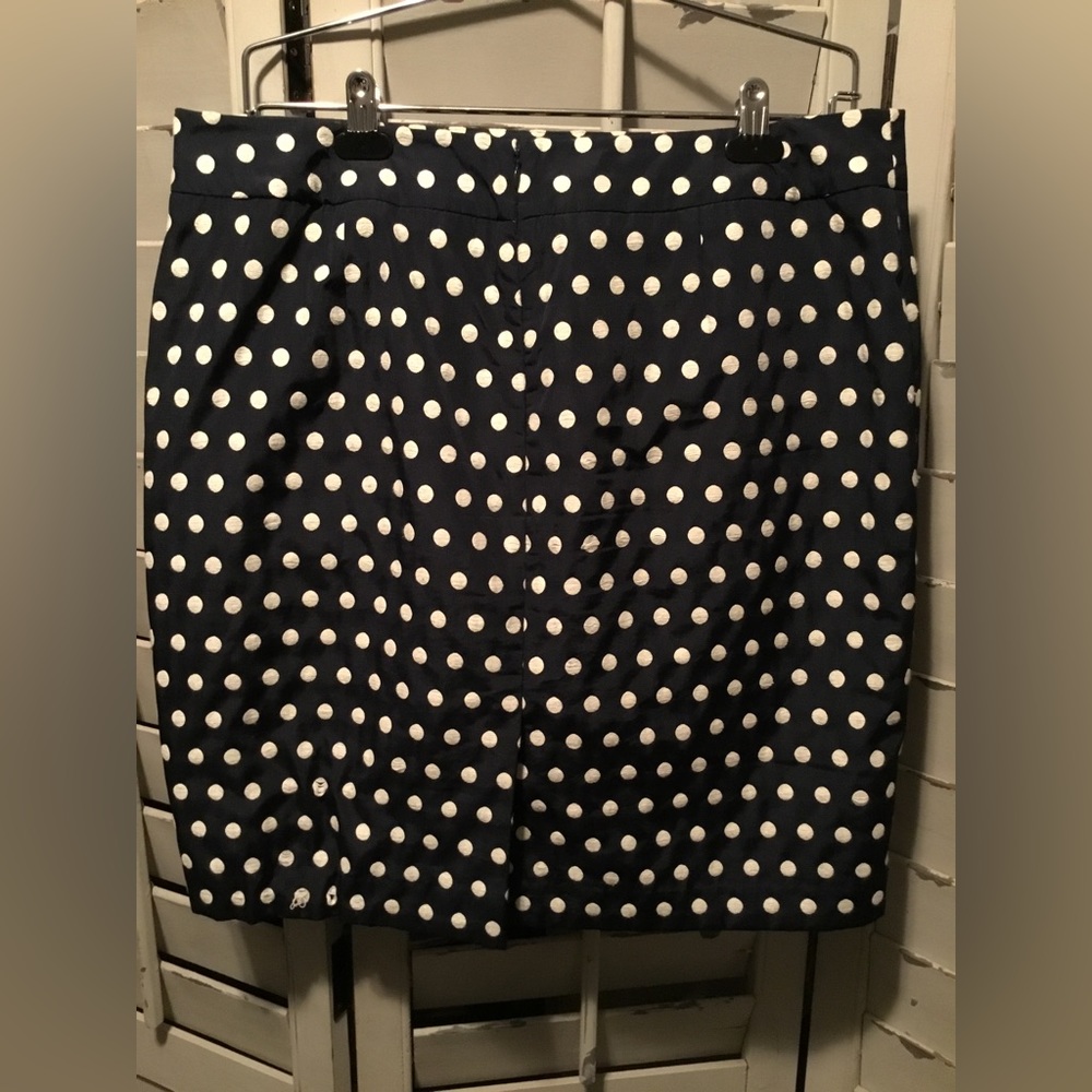 Ann Taylor ladies skirt. Navy with white dots.